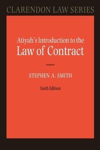 Abbildung von: Atiyah's Introduction to the Law of Contract - Oxford University Press