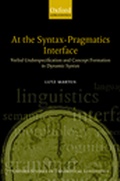 Cover: At the Syntax-pragmatics Interface - Oxford University Press