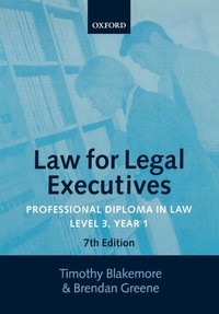 Enlarge image Cover: Law for Legal Executives - Oxford University Press