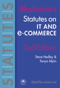Enlarge image Cover: Statutes on IT and E-Commerce - Oxford University Press