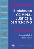 Cover: Blackstone's Statutes on Criminal Justice and Sentencing - Oxford University Press