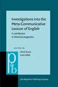 Cover: Investigations into the Meta-Communicative Lexicon of English - John Benjamins Publishing Co