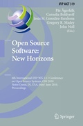 Cover: Open Source Software: New Horizons - Springer