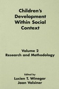 Cover: Children's Development Within Social Context - Psychology Press