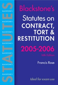 Abbildung von: Statutes on Contract, Tort and Restitution 2005-2006 - Oxford University Press