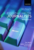 Cover: McNae's Essential Law for Journalists - Oxford University Press