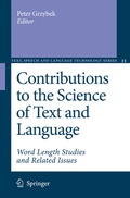 Cover: Contributions to the Science of Text and Language - Springer
