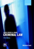 Cover: Card, Cross and Jones Criminal Law - Oxford University Press