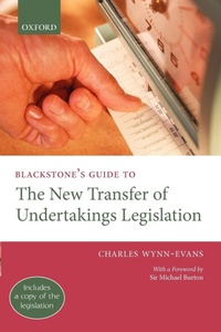 Abbildung von: Blackstone's Guide to the New Transfer of Undertakings Legislation - Oxford University Press