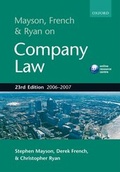 Cover: Mayson, French and Ryan on Company Law 2006/2007 - Oxford University Press
