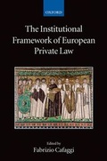 Cover: The Institutional Framework of European Private Law - Oxford University Press