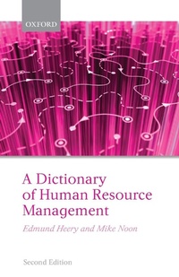 Enlarge image Cover: A Dictionary of Human Resource Management - Oxford University Press