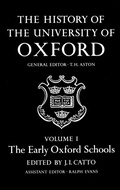 Cover: The History of the University of Oxford: Volume I: The Early Oxford Schools - Oxford University Press