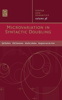 Enlarge image Cover: Microvariation in Syntactic Doubling - Emerald Group Publishing Limited
