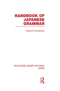 Abbildung von: Handbook of Japanese Grammar - Routledge