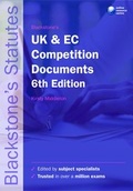Cover: Blackstone's UK and EC Competition Documents - Oxford University Press