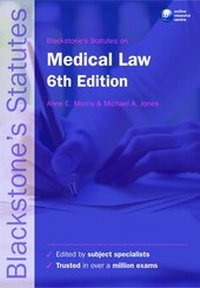 Abbildung von: Blackstone's Statutes on Medical Law - Oxford University Press