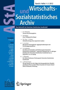 Abbildung von: AStA Wirtschafts- und Sozialstatistisches Archiv - Springer