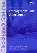 Cover: Blackstone's Statutes on Employment Law 2009-2010 - Oxford University Press