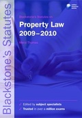 Cover: Blackstone's Statutes on Property Law 2009-2010 - Oxford University Press