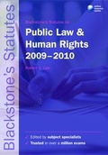 Cover: Blackstone's Statutes on Public Law and Human Rights 2009-2010 - Oxford University Press