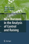 Cover: New Horizons in the Analysis of Control and Raising - Springer