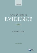 Cover: Cross & Tapper on Evidence - Oxford University Press