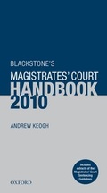 Cover: Blackstone's Magistrates' Court Handbook 2010 - Oxford University Press