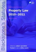 Cover: Blackstone's Statutes on Property Law 2010-2011 - Oxford University Press