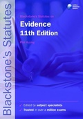 Cover: Blackstone's Statutes on Evidence - Oxford University Press