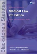 Cover: Blackstone's Statutes on Medical Law - Oxford University Press