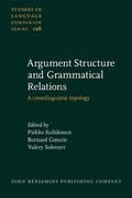 Cover: Argument Structure and Grammatical Relations - John Benjamins Publishing Co