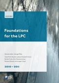 Cover: Foundations for the LPC 2010-2011 - Oxford University Press