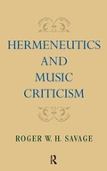 Cover: Hermeneutics and Music Criticism - Routledge