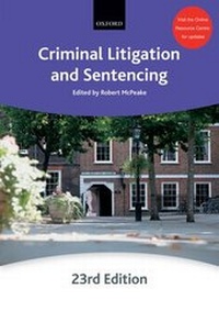 Enlarge image Cover: Criminal Litigation and Sentencing - Oxford University Press
