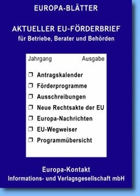 Abbildung von: Aktueller EU-Förderbrief - Europa-Kontakt Informations- und Verlagsgesellschaft mbH