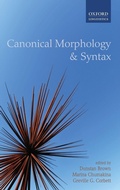 Cover: Canonical Morphology and Syntax - Oxford University Press