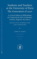 Cover: Students and Teachers at the University of Paris: The Generation of 1500 - Brill