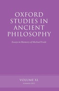 Cover: Oxford Studies in Ancient Philosophy, Volume 40 - Oxford University Press
