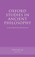 Cover: Oxford Studies in Ancient Philosophy, Volume 40 - Oxford University Press