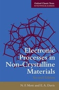 Cover: Electronic Processes in Non-Crystalline Materials - Oxford University Press