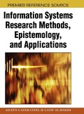 Cover: Information Systems Research Methods, Epistemology, and Applications - Information Science Reference