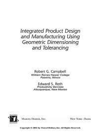 Enlarge image Cover: Integrated Product Design and Manufacturing Using Geometric Dimensioning and Tolerancing - CRC Press