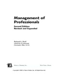 Cover: Management Of Professionals, Revised And Expanded - CRC Press