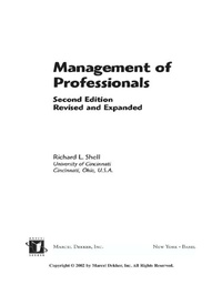 Enlarge image Cover: Management Of Professionals, Revised And Expanded - CRC Press