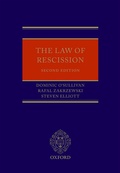 Cover: The Law of Rescission - Oxford University Press