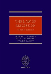 Enlarge image Cover: The Law of Rescission - Oxford University Press