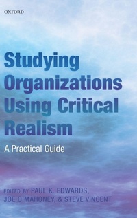 Enlarge image Cover: Studying Organizations Using Critical Realism - Oxford University Press