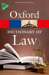 Enlarge image Cover: A Dictionary of Law - Oxford University Press