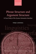 Cover: Phrase Structure and Argument Structure - Oxford University Press